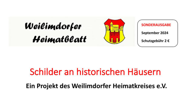 Sonderausgabe des "Weilimdorfer Heimatblatt" zu Schildern an historischen Häusern