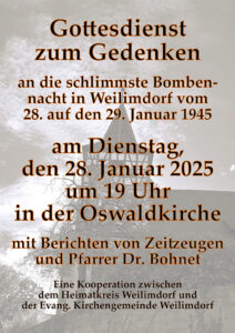 Plakat Gedenkgottesdienst Bombennacht 2025